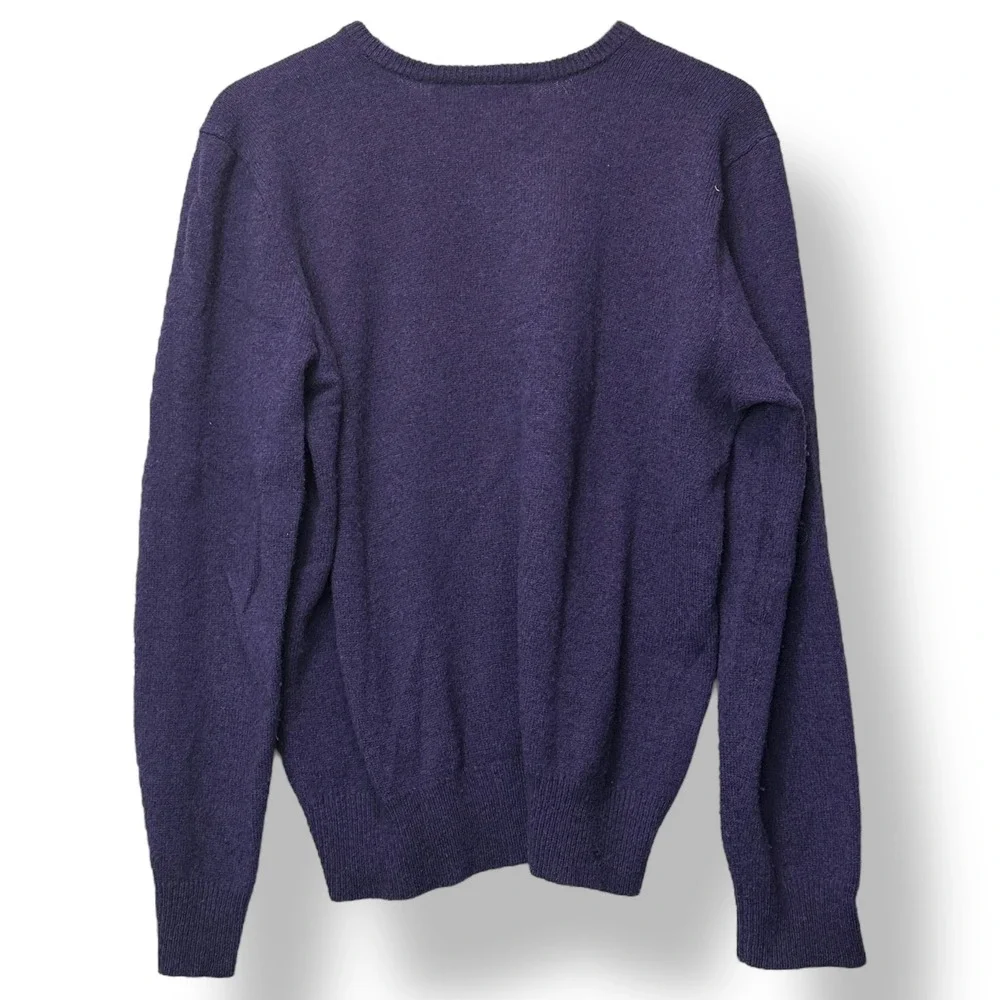 Polo Ralph Lauren‎ Men Lambswool Purple V Neck Sweater L Knit Heritage Preppy